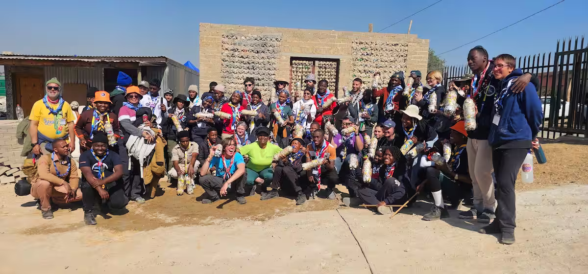 Scouts eco-brick activity