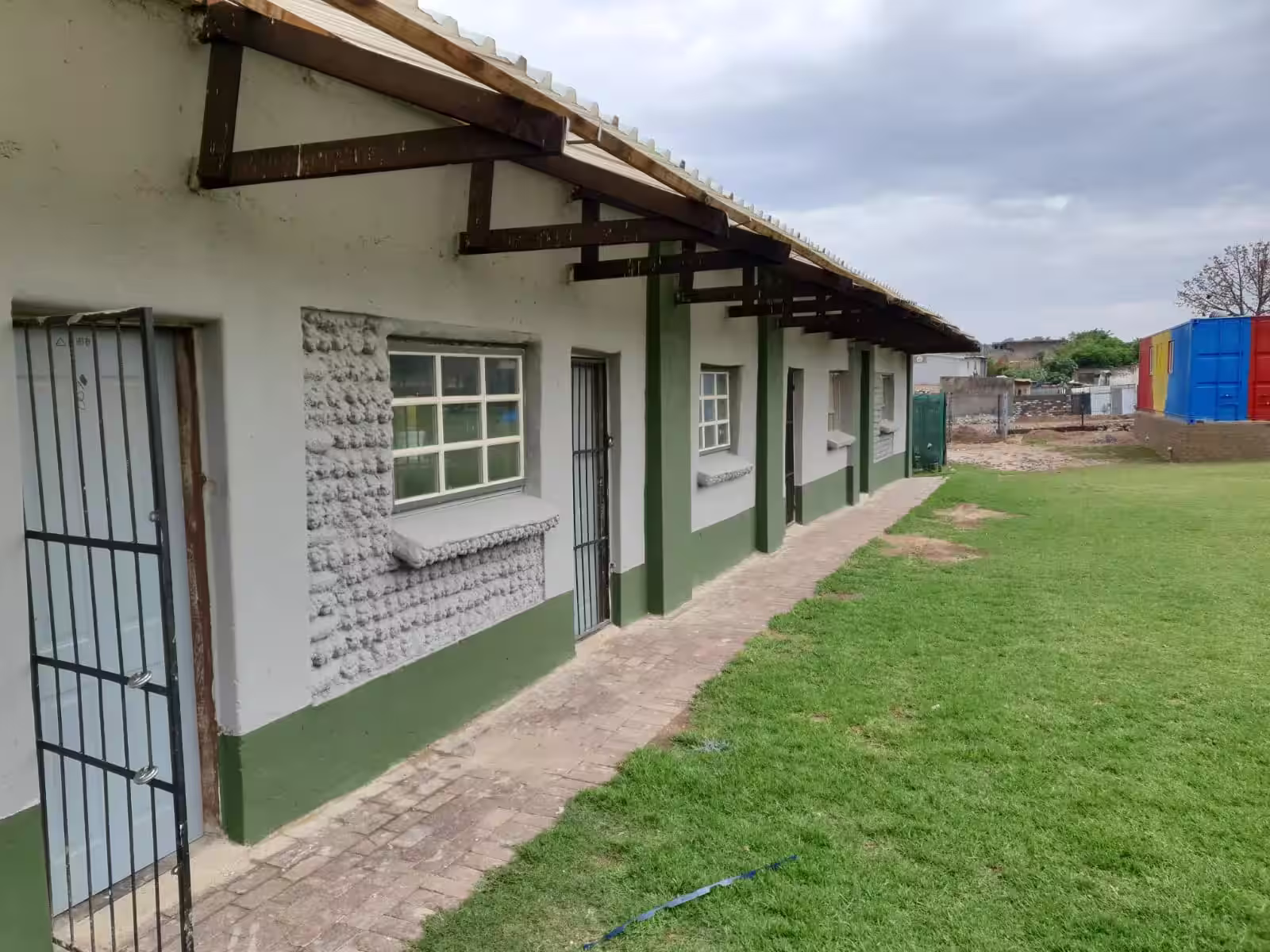 Front exterior of Eco-Brick school